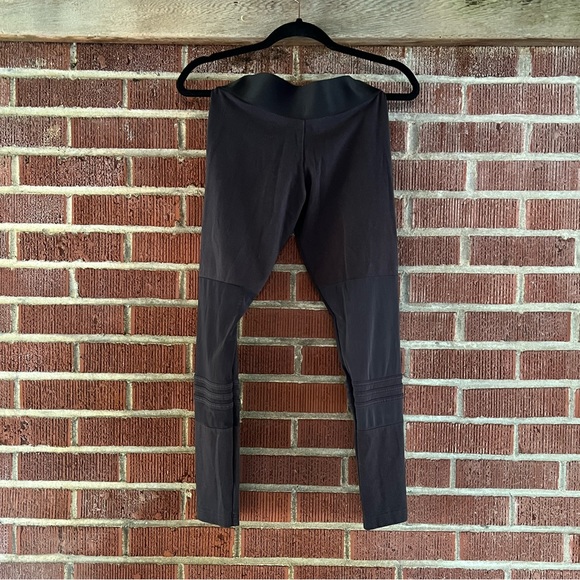 Adidas Leggings in Black Stretch Cotton with Mesh Inset on Legs Size S - Picture 3 of 4